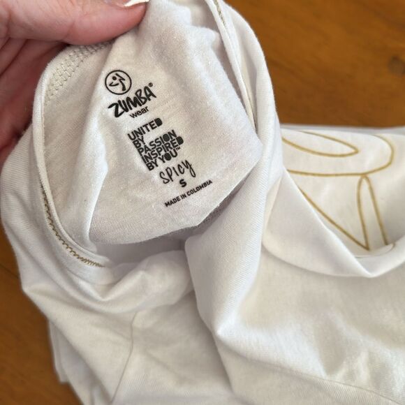 Zumba 2 Piece Set GALACTIC GOLD Comfy Capris Sweat Pants + Top - Picture 13 of 17